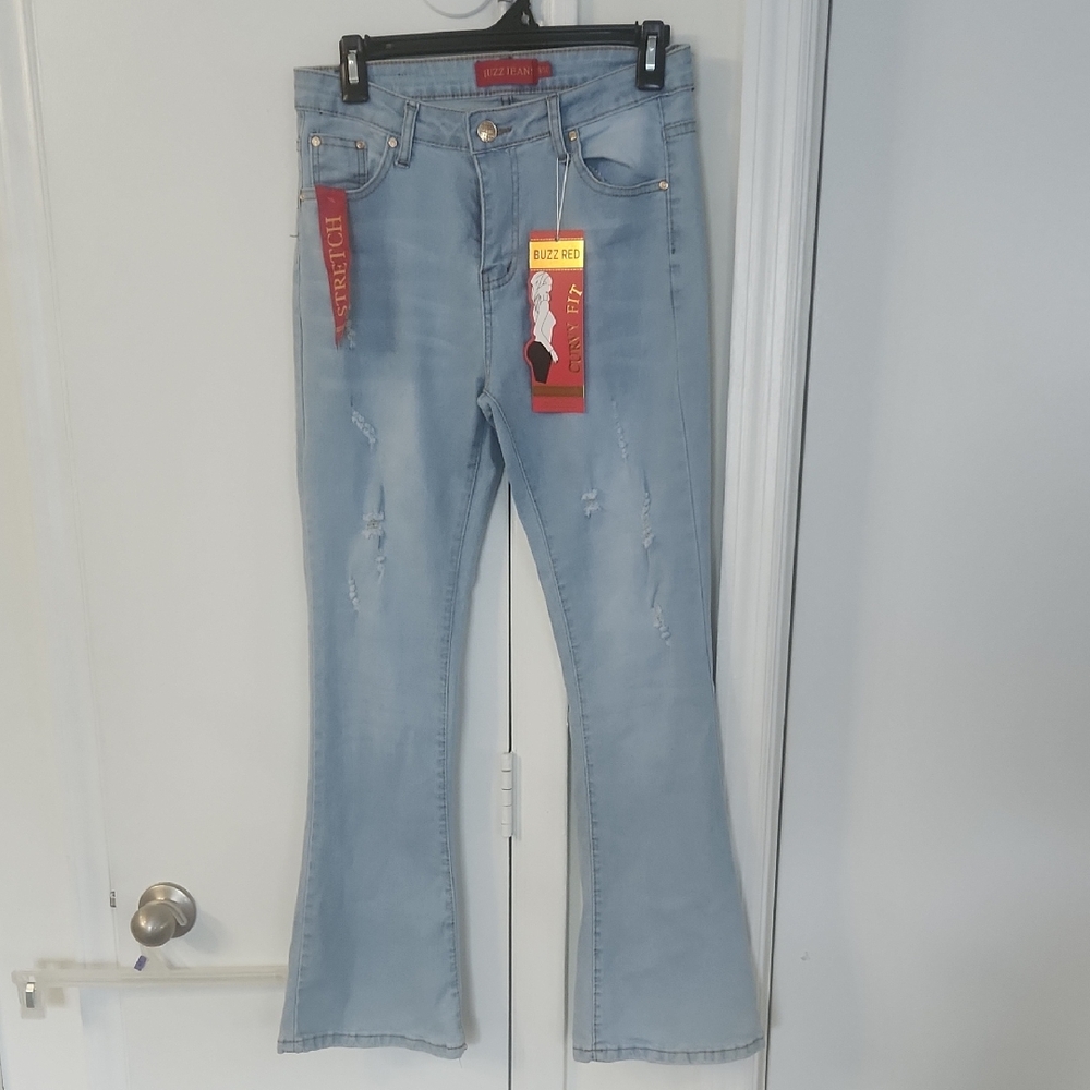Light Blue Flare Jeans by Buzco